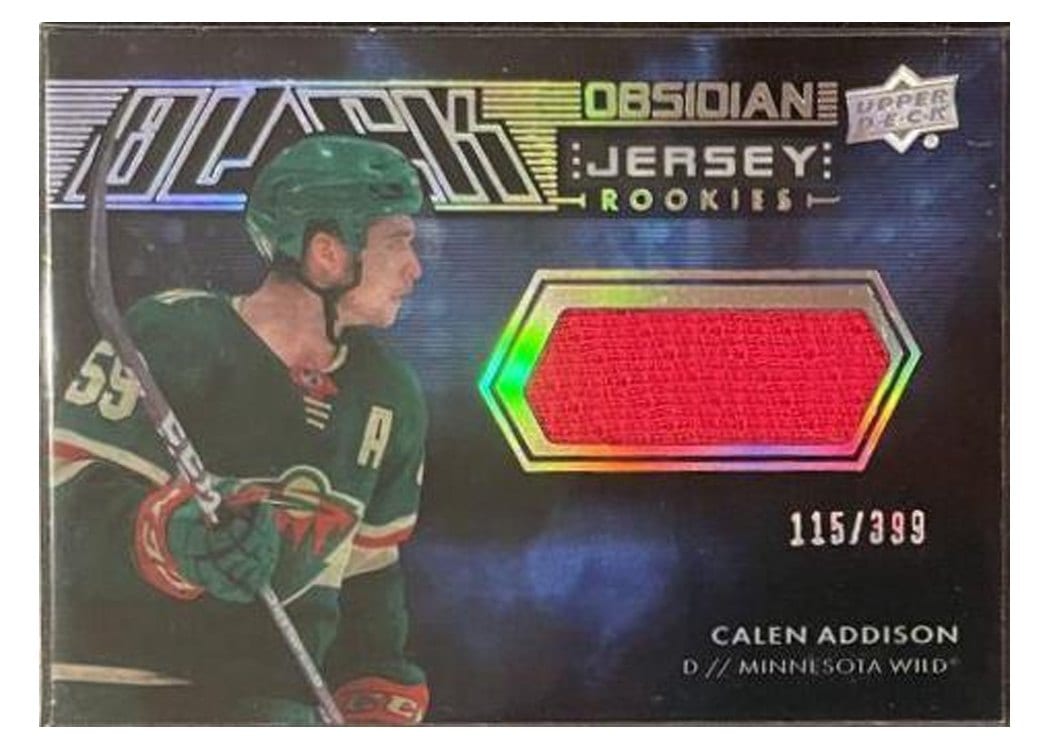 2021-22 SPx UD Black Obsidian Rookie Jersey Calen Addison #ORJ-CA card