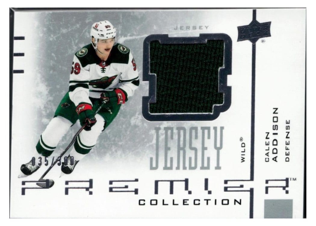 2021-22 Upper Deck Premier 20th Anniversary Jersey Calen Addison #AJ-CA card