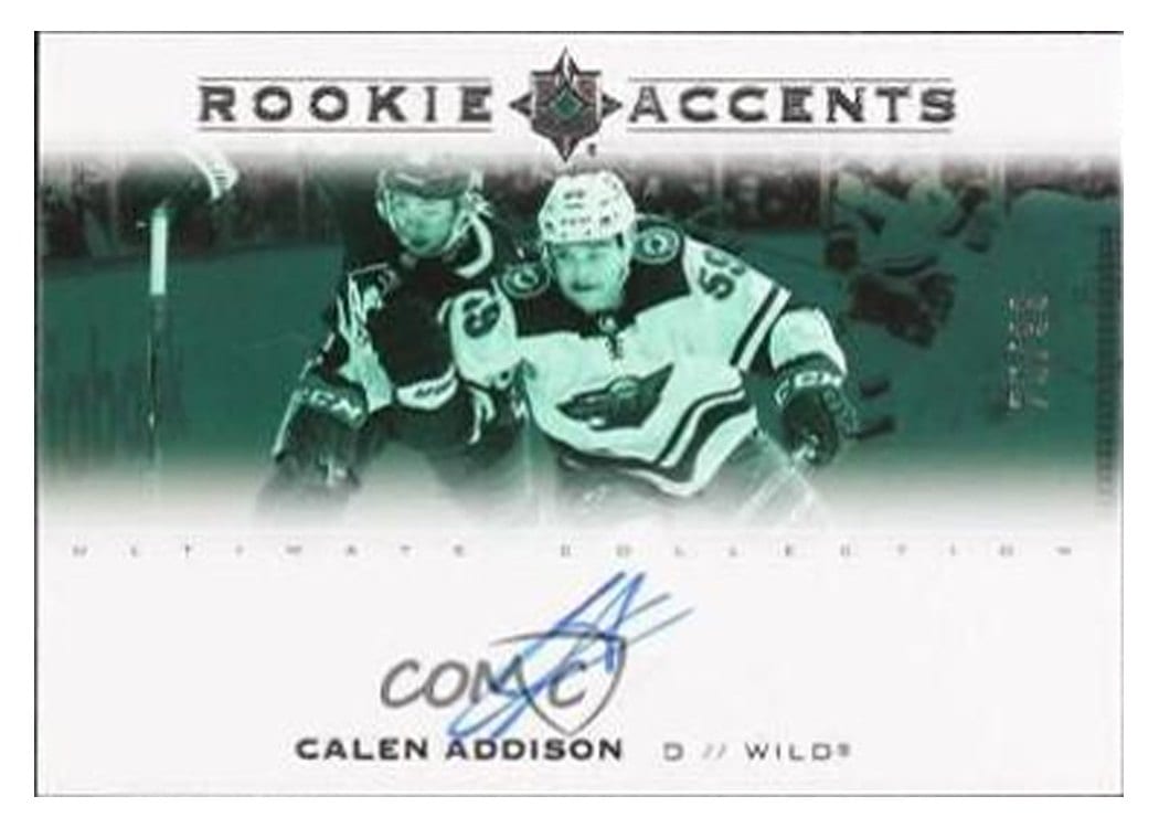 2021-22 Upper Deck Ultimate Collection Rookie Accents Calen Addison #RA-AD card