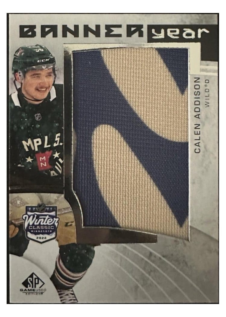 2022-23 SP Game Used 2022 NHL Winter Classic Banner Year Relics Calen Addison #BYWC-CA card