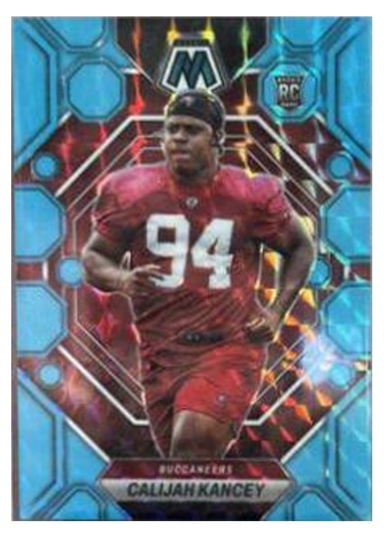 2023 Panini Mosaic Base Set Calijah Kancey Blue Fluorescent #293 card