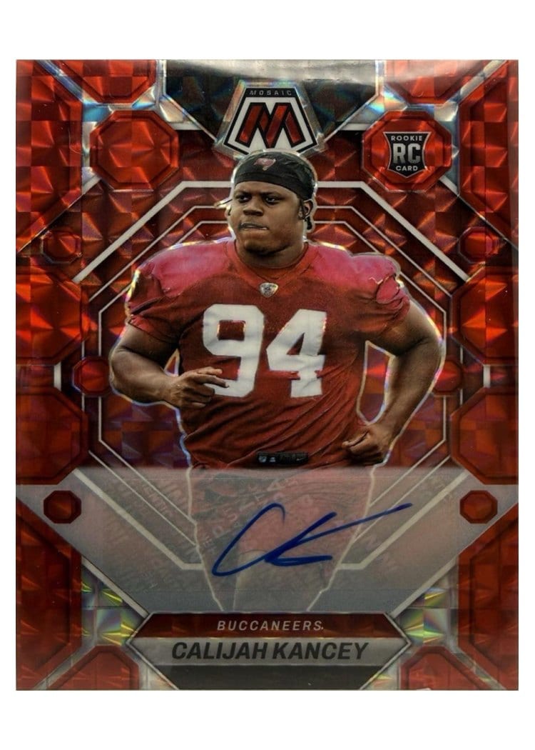 2023 Panini Mosaic Base Set Calijah Kancey Autograph Red #293 card