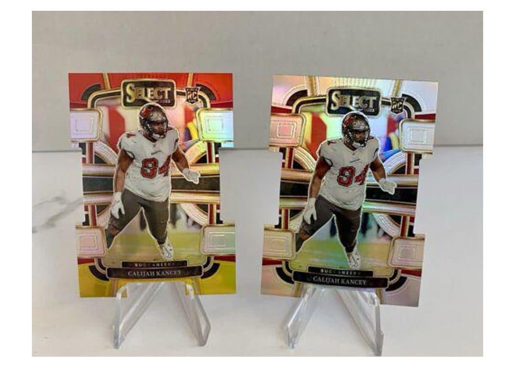 2023 Panini Select Base Set Calijah Kancey Red Yellow Prizm Die-Cut #93 card