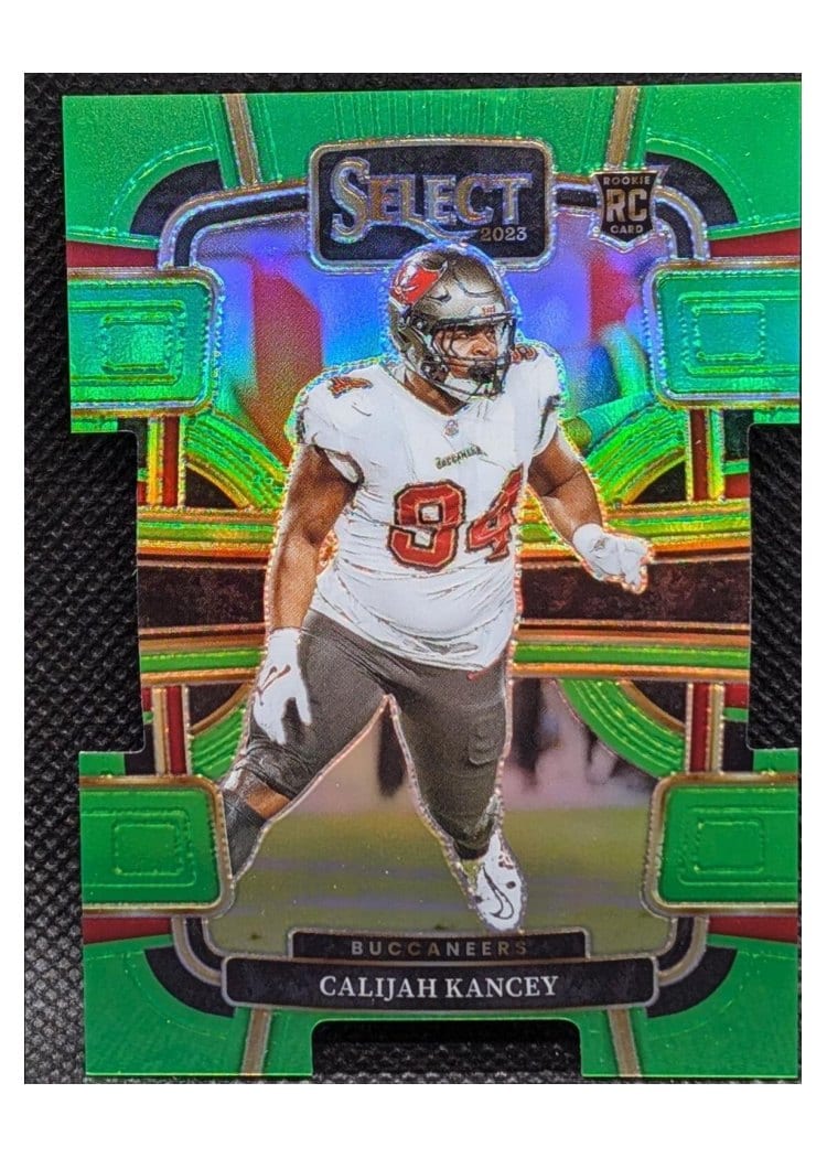 2023 Panini Select Base Set Calijah Kancey Neon Green Prizm Die-Cut #93 card