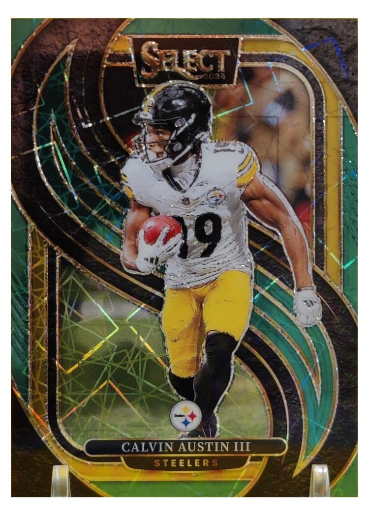 2024 Panini Select Base Set Calvin Austin III Green Prizm #133 card
