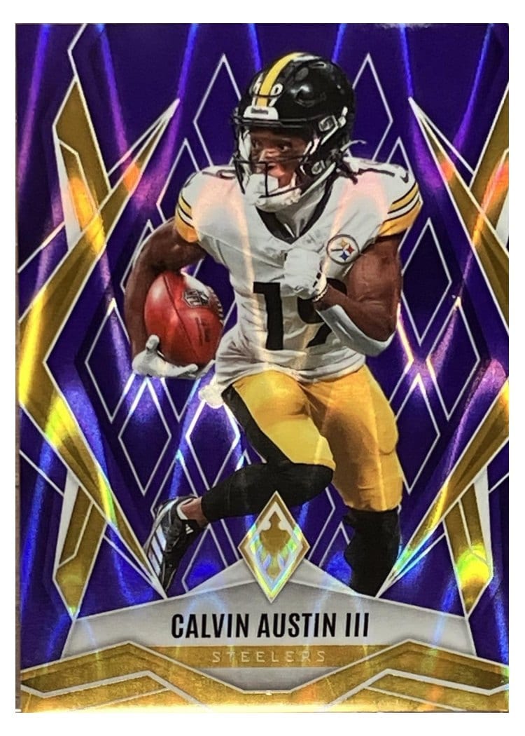 2025 Panini Phoenix Base Set Calvin Austin III Purple Seismic #121 card