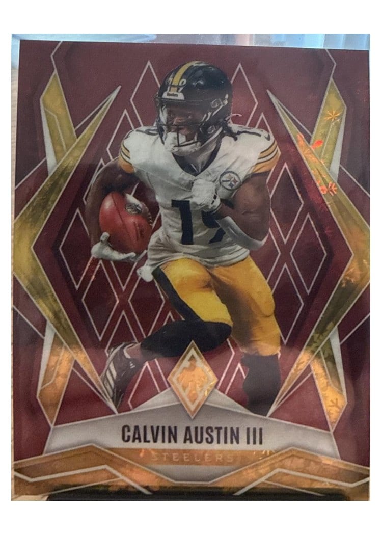 2025 Panini Phoenix Base Set Calvin Austin III Red Hyper #121 card