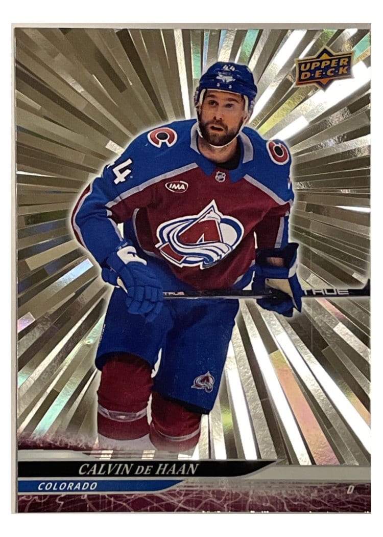2024-25 Upper Deck Base Set Calvin de Haan Outburst Silver #533 card