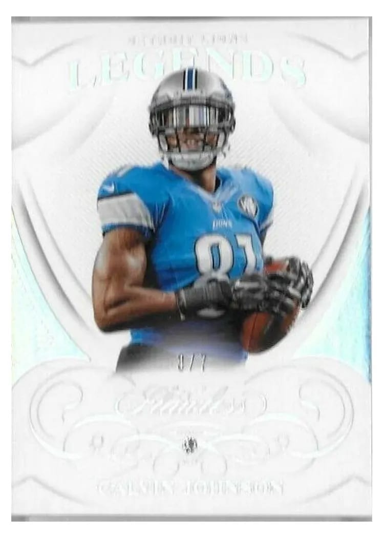 2019 Panini Flawless Base Ruby Calvin Johnson #82 card