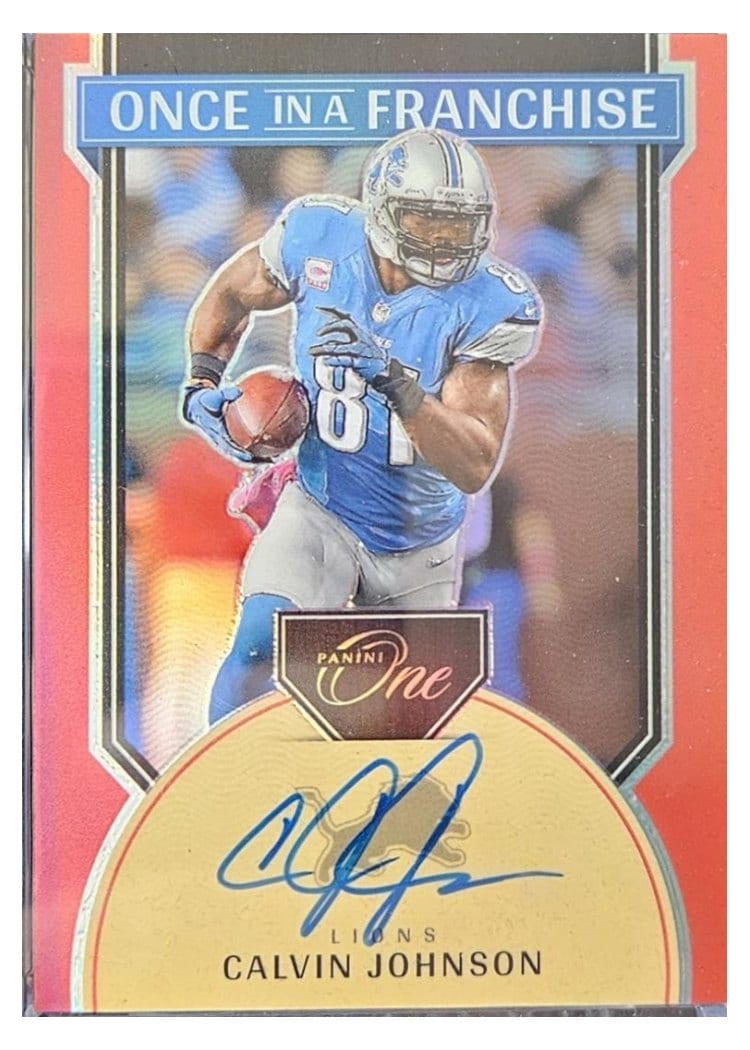 2024 Panini One Once in a Franchise Autographs Calvin Johnson #359 card