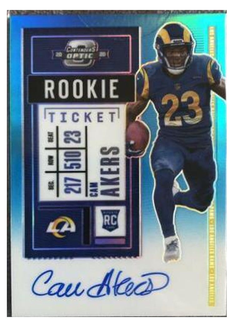 2020 Panini Contenders Optic Base Set Cam Akers Autograph Teal #121 card