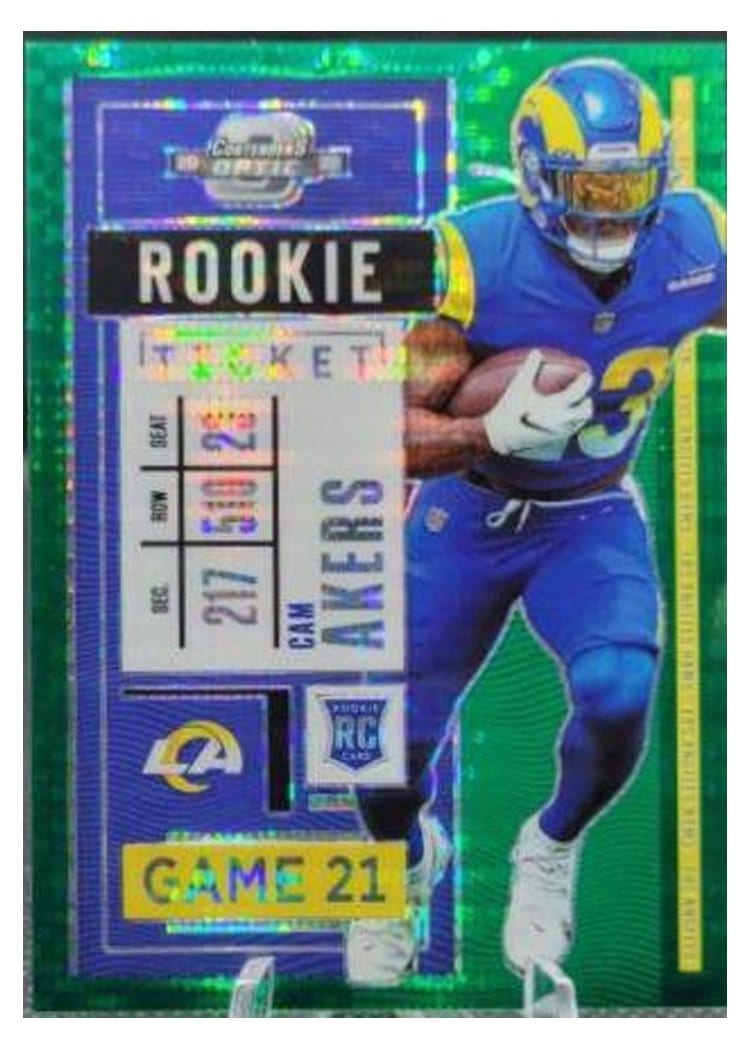 2020 Panini Contenders Optic Base Set Cam Akers Green Pulsar #64 card