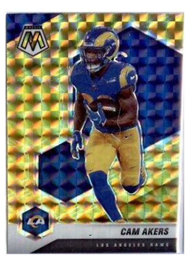 2021 Panini Mosaic Base Set Cam Akers Reactive Yellow Mosaic #119 card