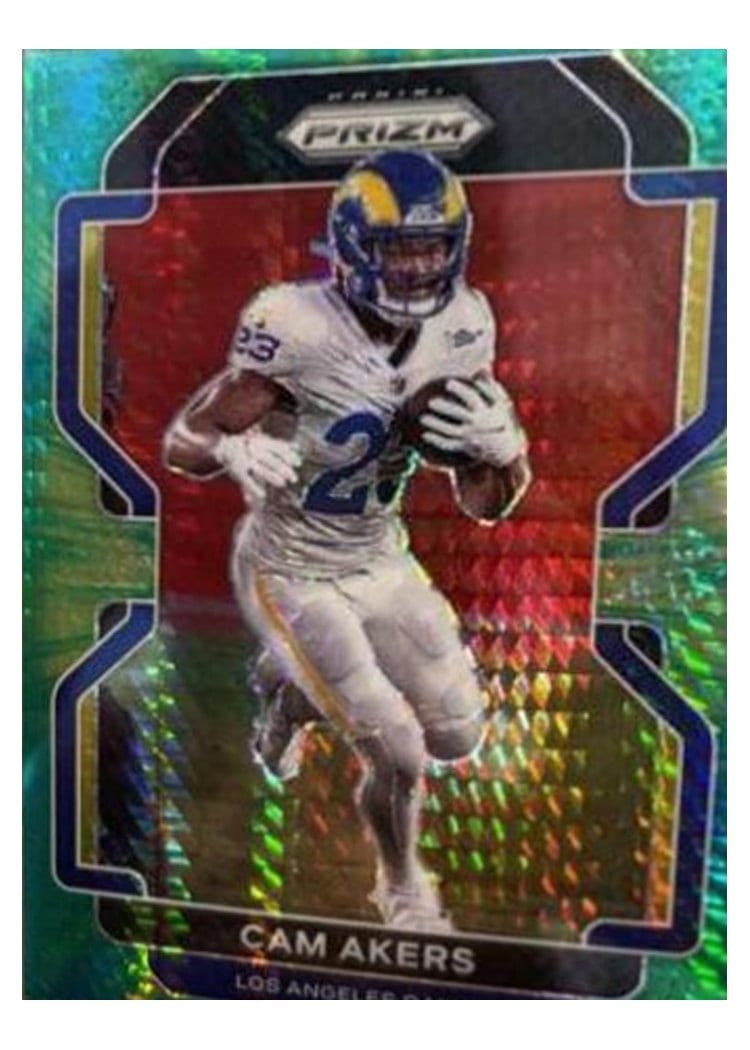 2021 Panini Prizm Base Set Cam Akers Green Prizm #68 card