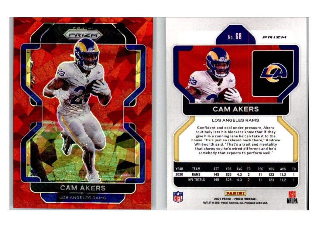 2021 Panini Prizm Base Set Cam Akers #68 card