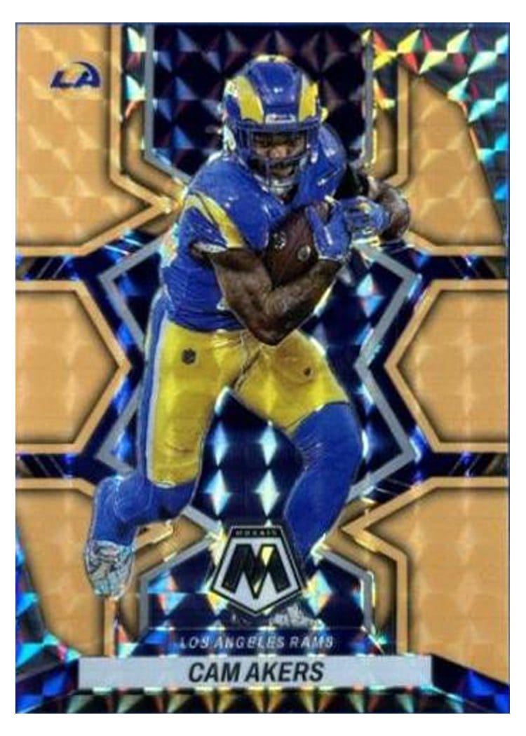 2022 Panini Mosaic Base Set Cam Akers Orange Fluorescent #109 card
