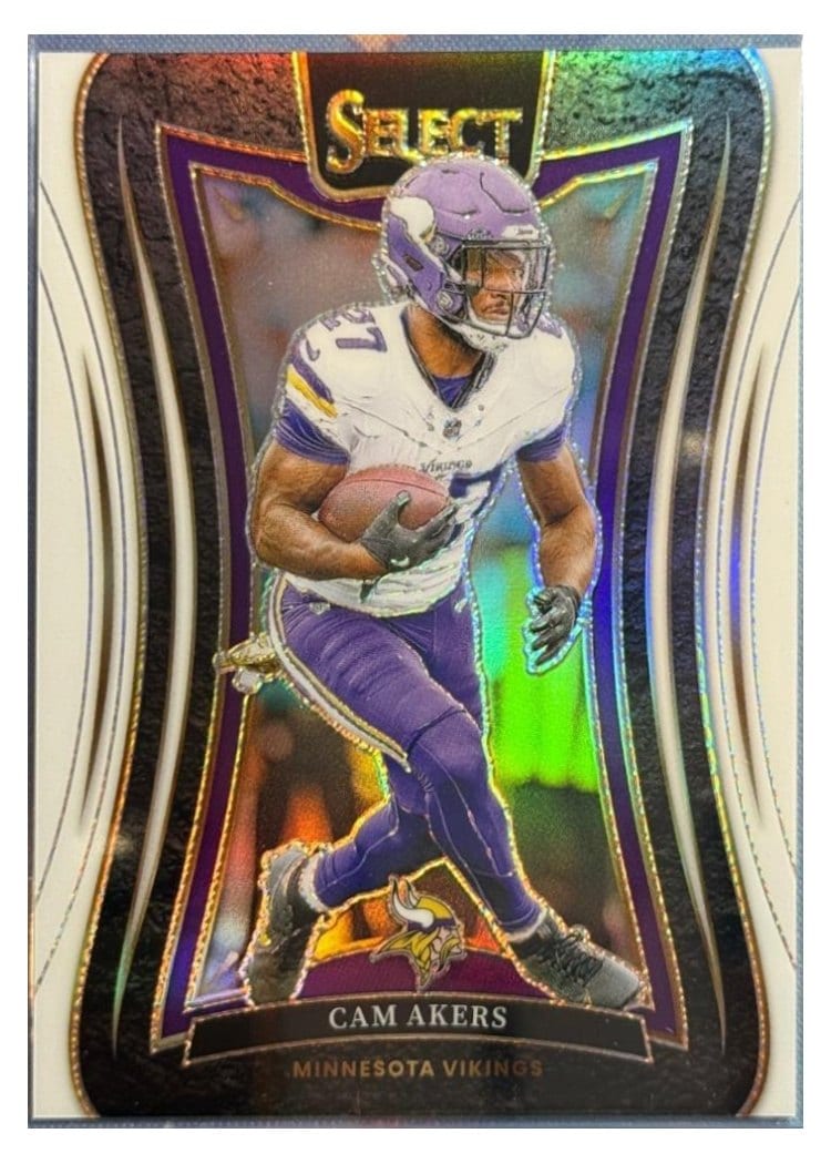 2024 Panini Select Base Set Cam Akers White Prizm #315 card