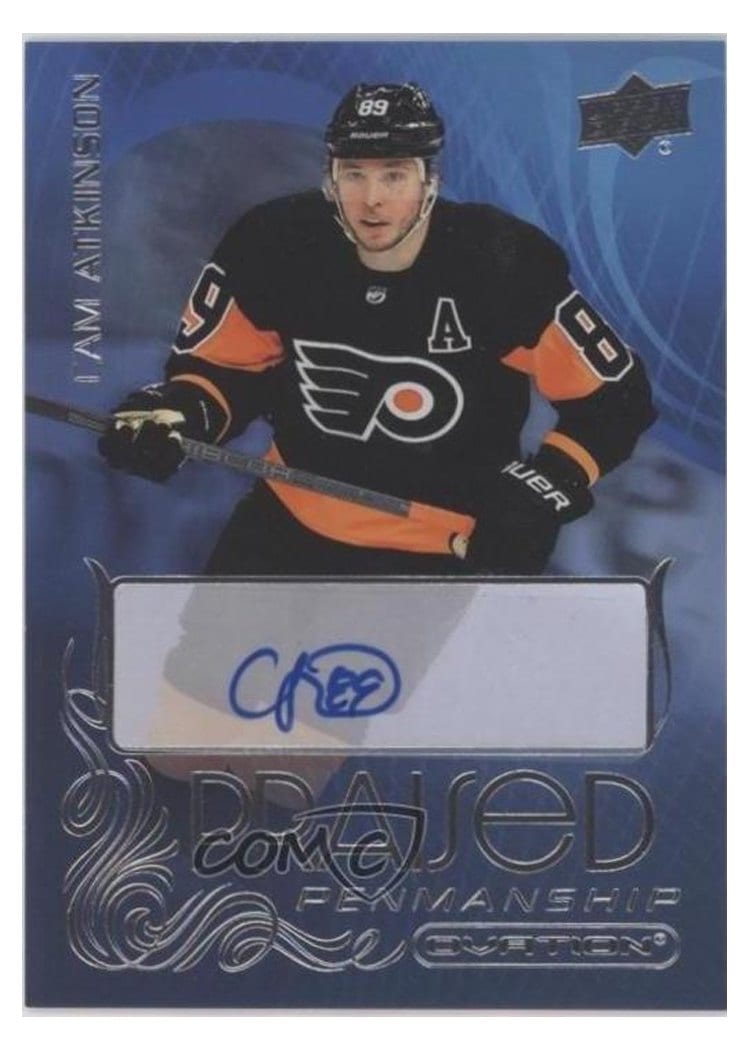 2021-22 Upper Deck Ovation Praised Penmanship Cam Atkinson #PP-CA card