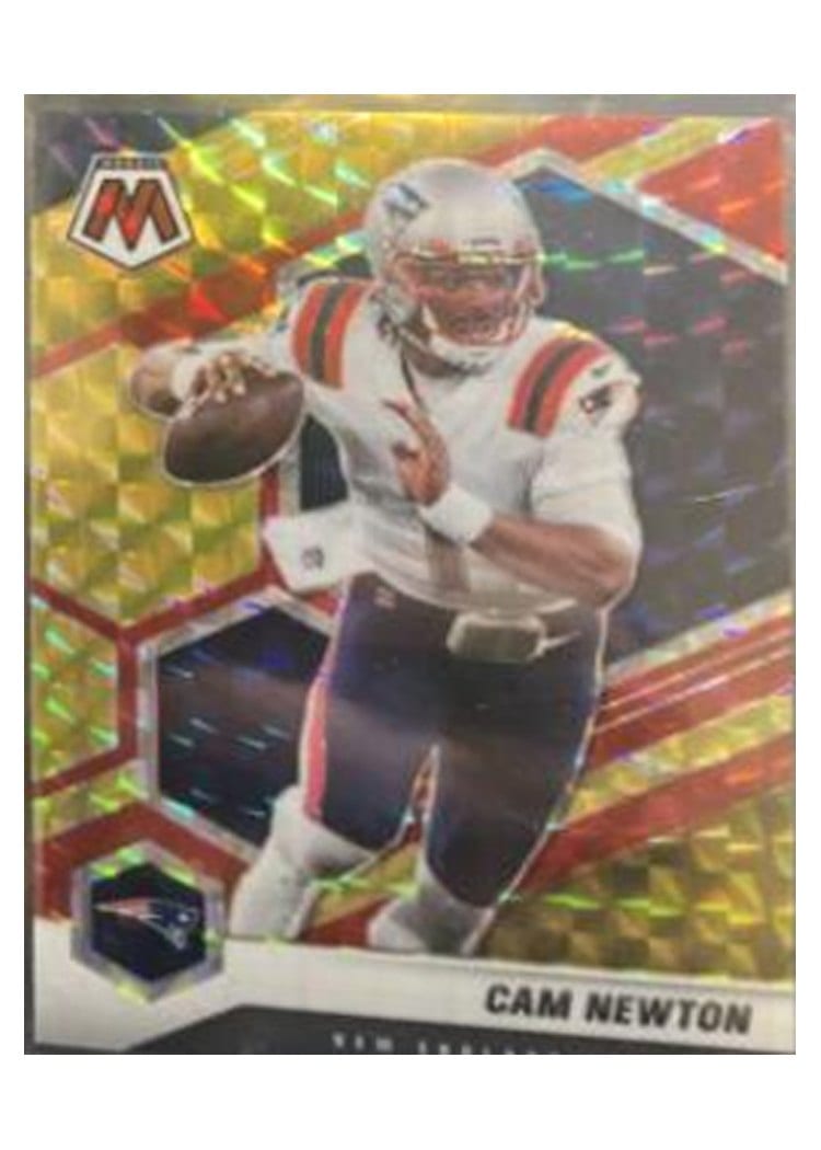 2021 Panini Mosaic Base Set Cam Newton Choice Black Gold Mosaic #135 card