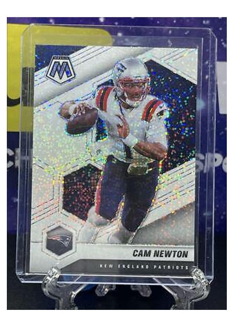 2021 Panini Mosaic Base Set Cam Newton White Sparkle #135 card