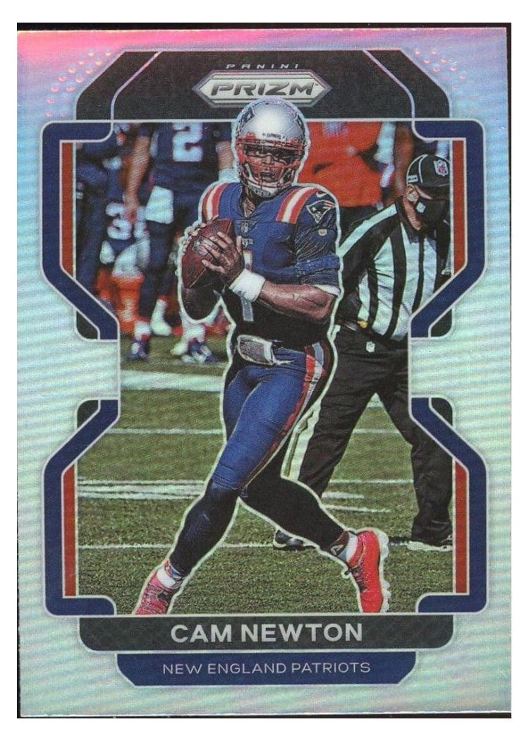 2021 Panini Prizm Base Set Cam Newton Silver Prizm #96 card