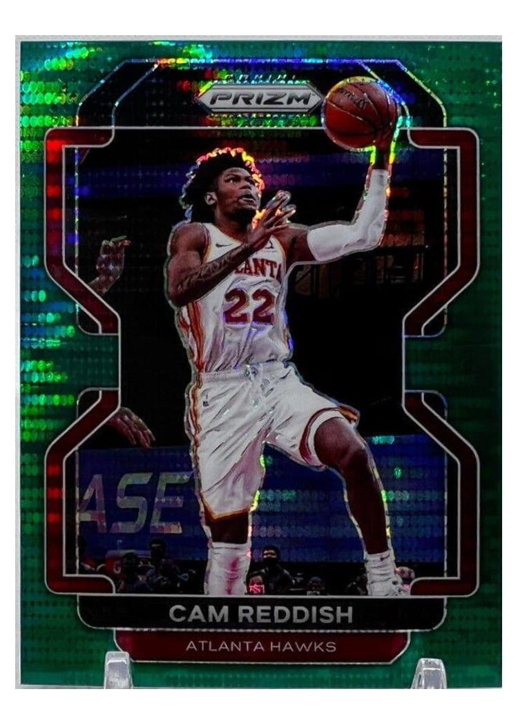 2021-22 Panini Prizm Base Set Cam Reddish Green Pulsar Prizm #21 card