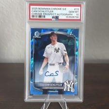 2025 Bowman Chrome Sapphire Edition Prospect Autographs Cam Schlittler #CPSA-CS card