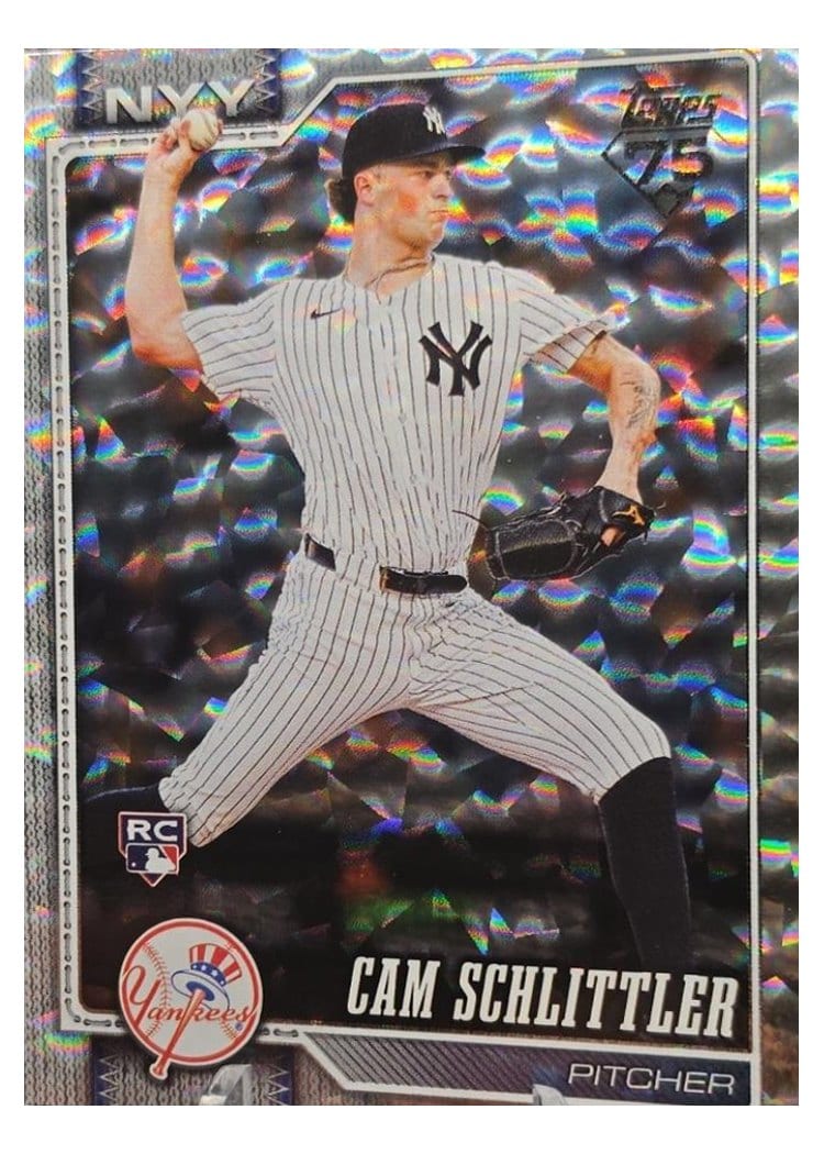 2026 Topps Cam Schlittler Silver Crackleboard #111 card