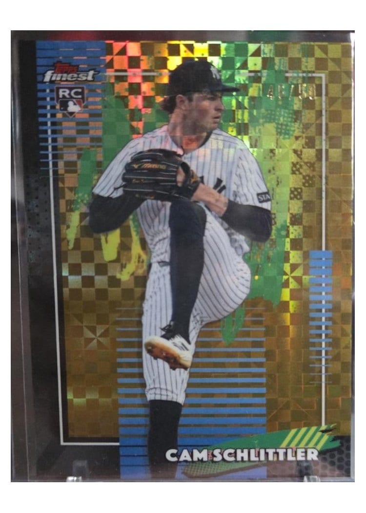 2026 Topps Finest Cam Schlittler Gold X-Fractor #89 card