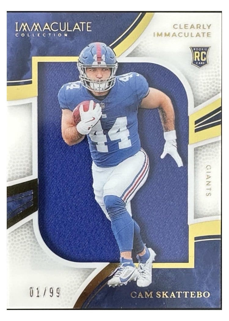 2025 Panini Immaculate Clearly Immaculate Rookie Jerseys Cam Skattebo #3