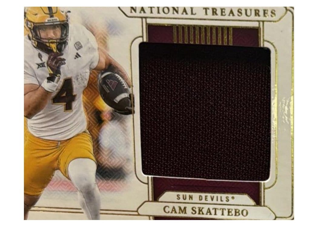 2025 Panini National Treasures Collegiate College Materials Signature Booklet Cam Skattebo #13 card