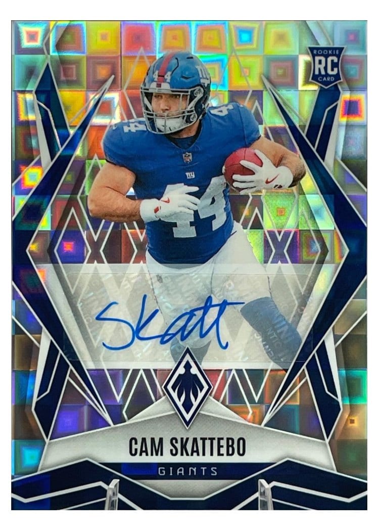 2025 Panini Phoenix Cam Skattebo Silver Pandora Autograph #168 card