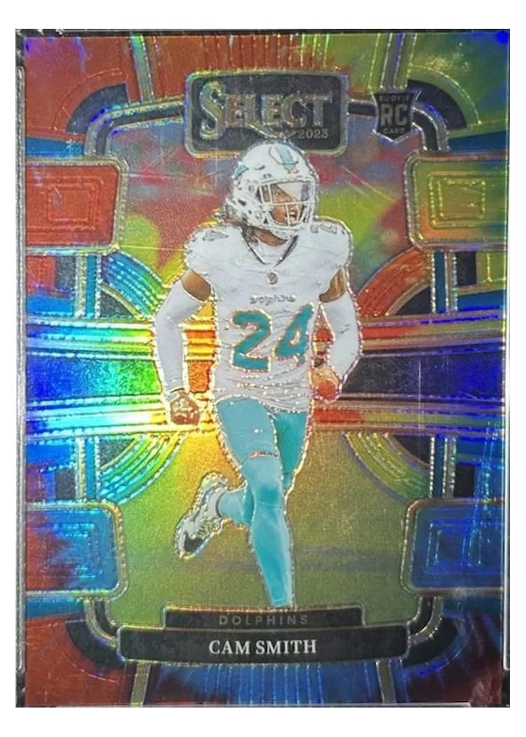2023 Panini Select Base Set Cam Smith Tie-Dye Prizm Die-Cut #61 card