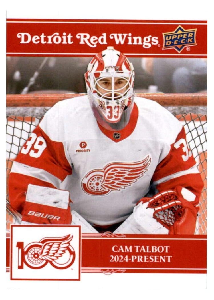 2025-26 Upper Deck Detroit Red Wings Centennial Box Set Gold Autographs Cam Talbot #15 card