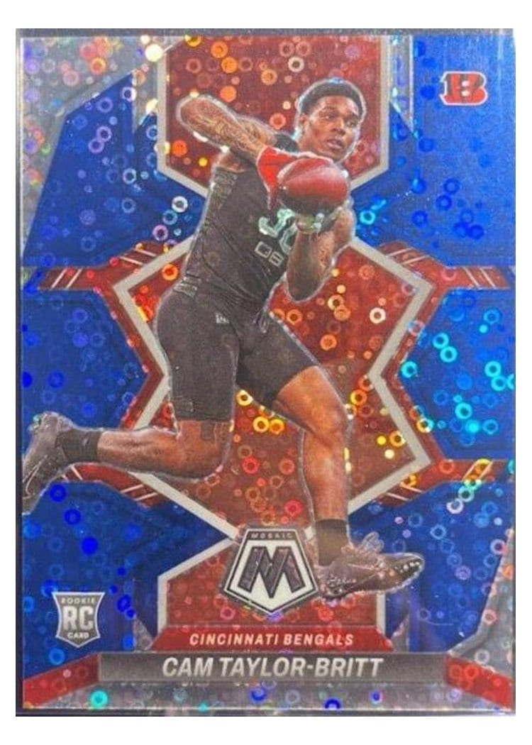 2022 Panini Mosaic Base Set Cam Taylor-Britt No Huddle Blue #393 card
