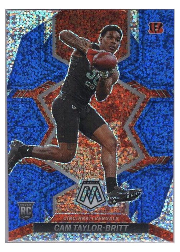 2022 Panini Mosaic Base Set Cam Taylor-Britt Blue Sparkle #393 card