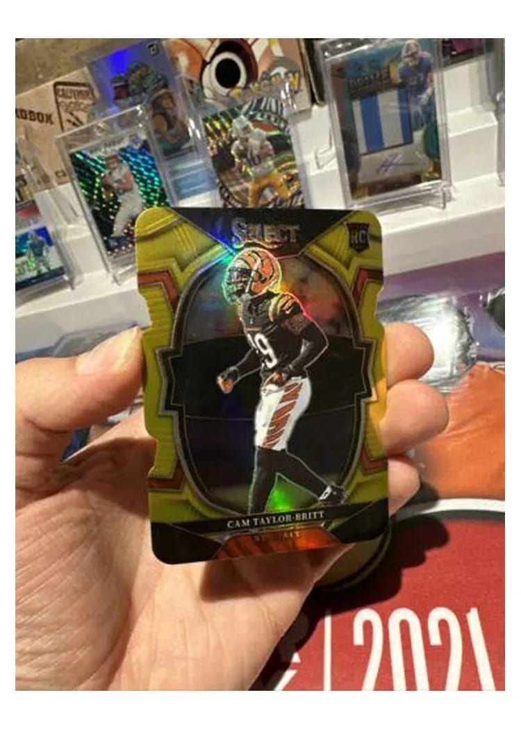 2022 Panini Select Base Set Cam Taylor-Britt Gold Die Cut #72 card