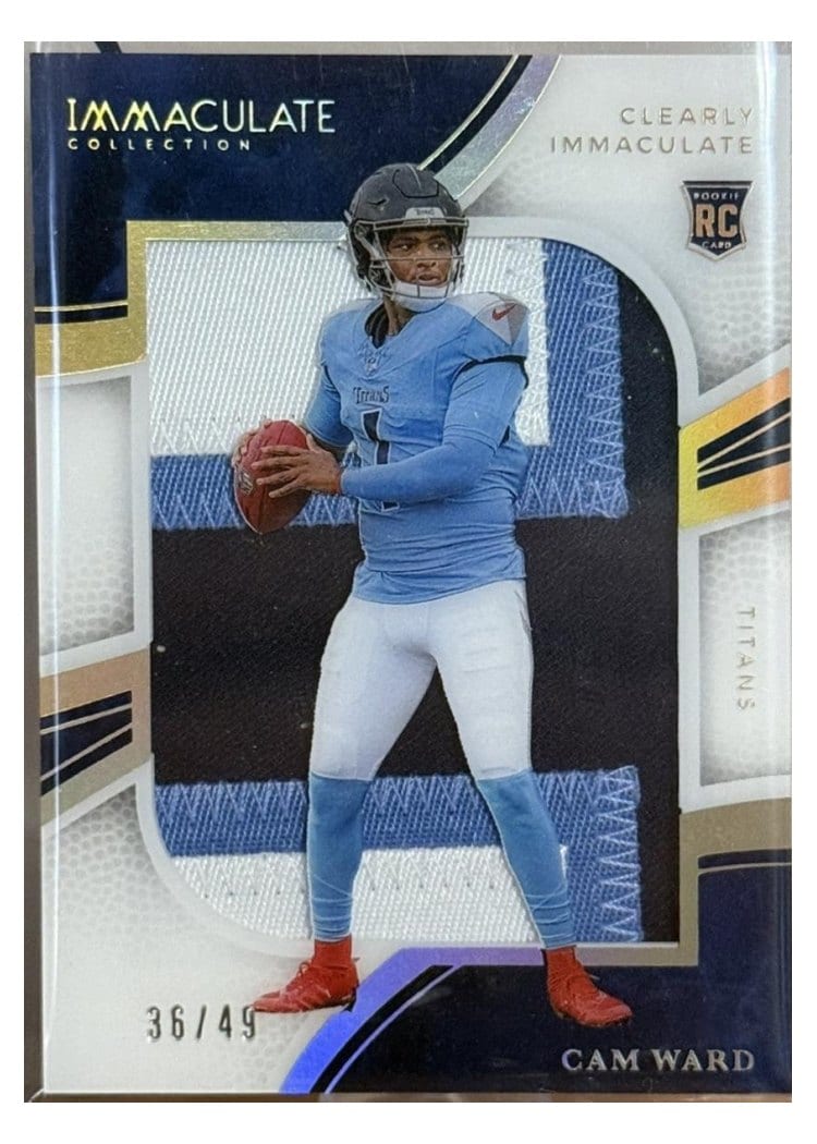 2025 Panini Immaculate Clearly Immaculate Rookie Jerseys Cam Ward #4
