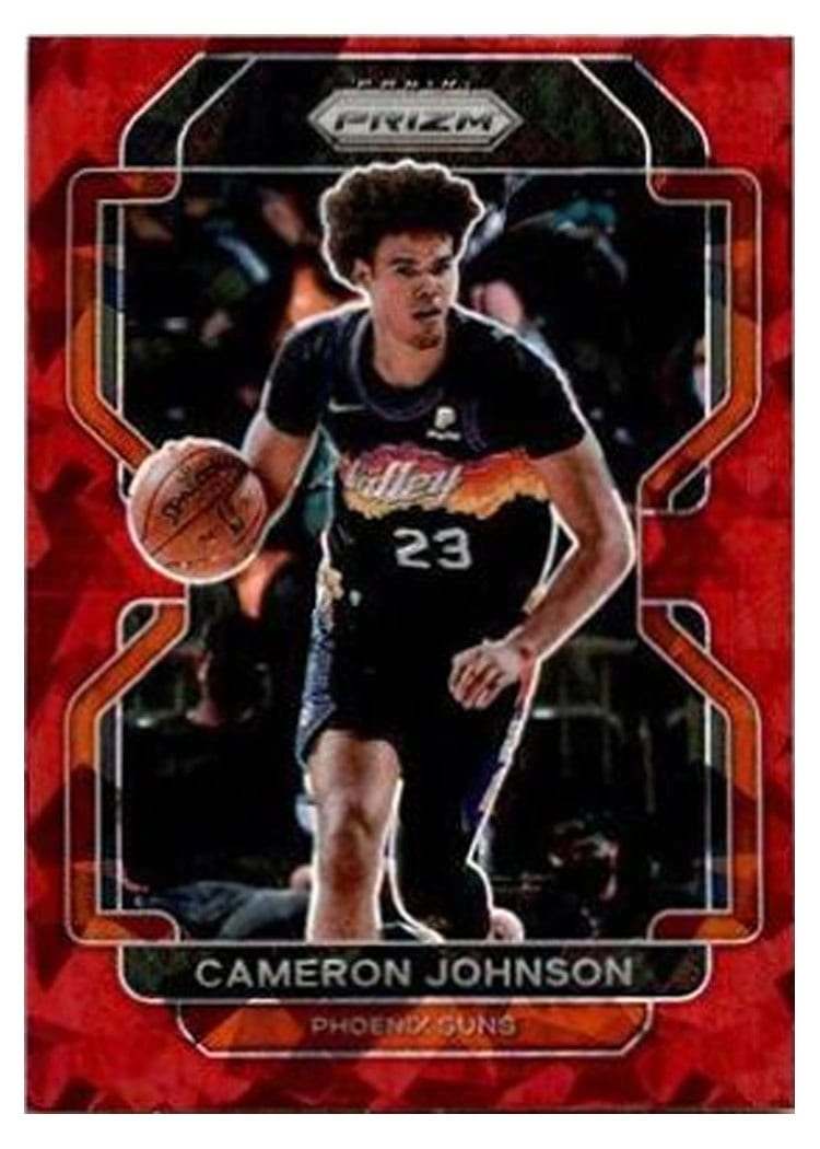 2021-22 Panini Prizm Base Set Cameron Johnson Red Choice Prizm #186 card