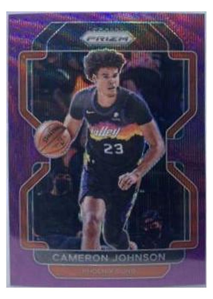 2021-22 Panini Prizm Base Set Cameron Johnson Purple Wave #186 card