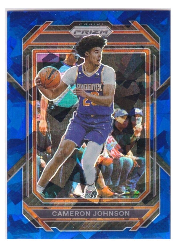 2022-23 Panini Prizm Base Set Cameron Johnson Blue Ice Prizm #126 card