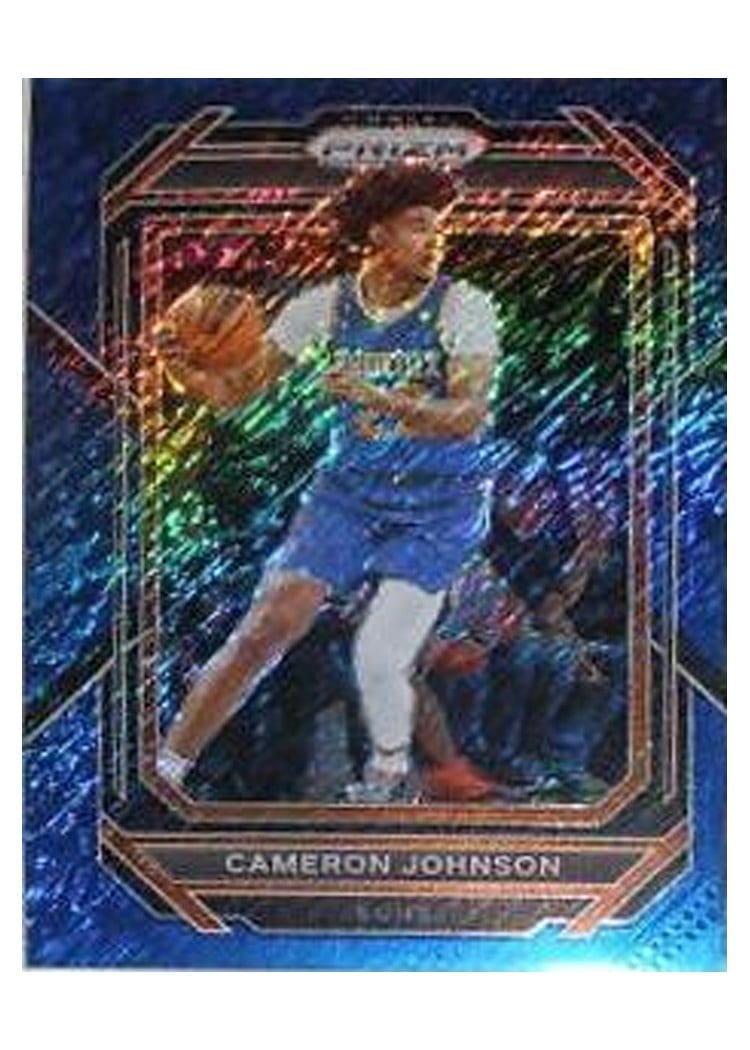 2022-23 Panini Prizm Base Set Cameron Johnson Blue Shimmer Prizm #126 card