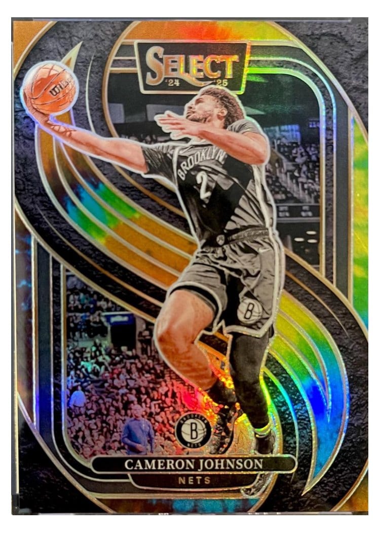 2024-25 Panini Select Base Set Cameron Johnson Tie-Dye Prizm #121 card