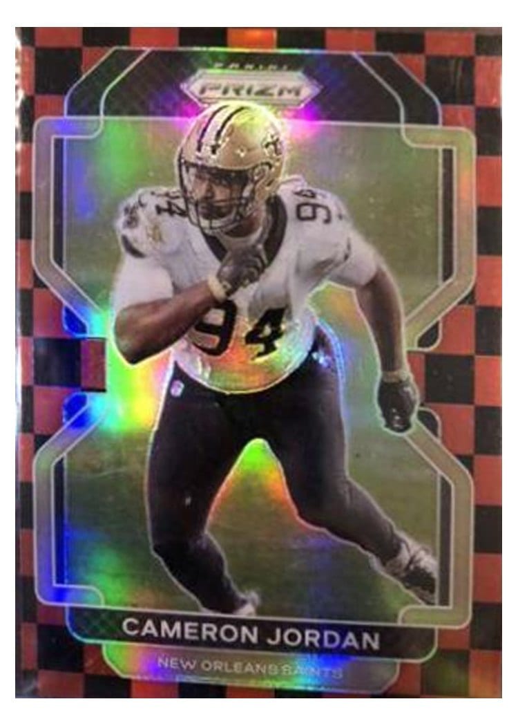 2021 Panini Prizm Base Set Cameron Jordan Black and Red Checker Prizm #306 card