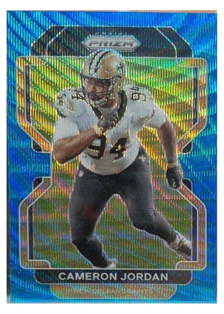 2021 Panini Prizm Base Set Cameron Jordan Blue Wave Prizm #306 card