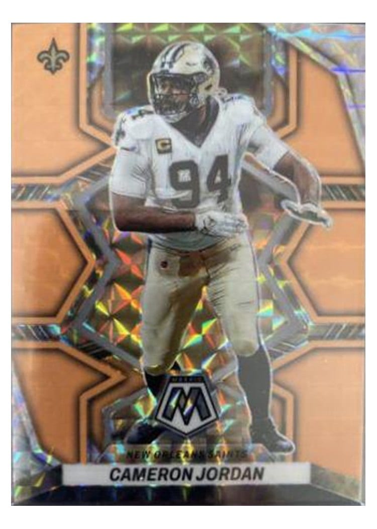 2022 Panini Mosaic Base Set Cameron Jordan Orange Fluorescent #142 card