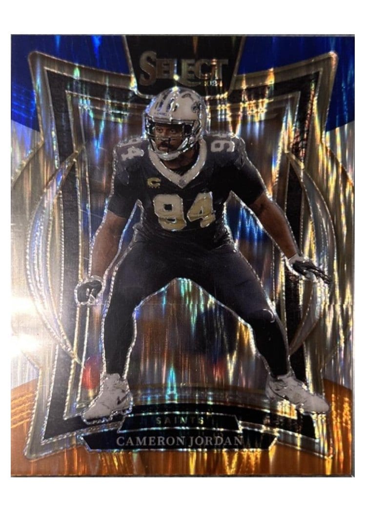 2024 Panini Select Base Set Cameron Jordan Blue Orange Prizm Shock #16 card
