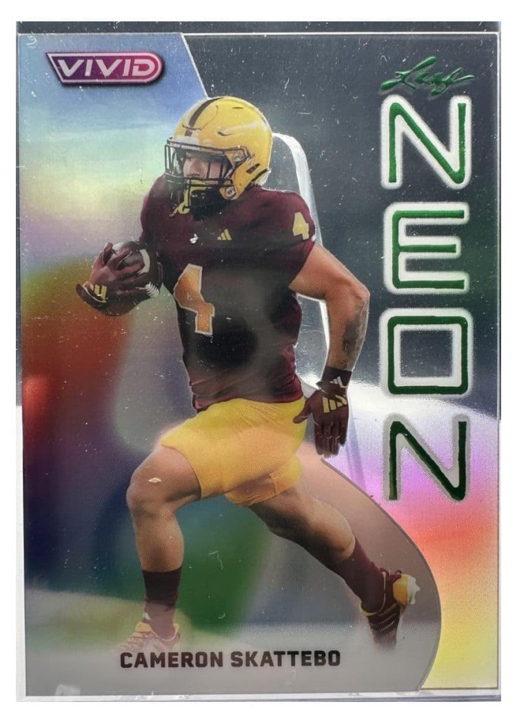 2025 Leaf Vivid Neon Cameron Skattebo #NB-9 card