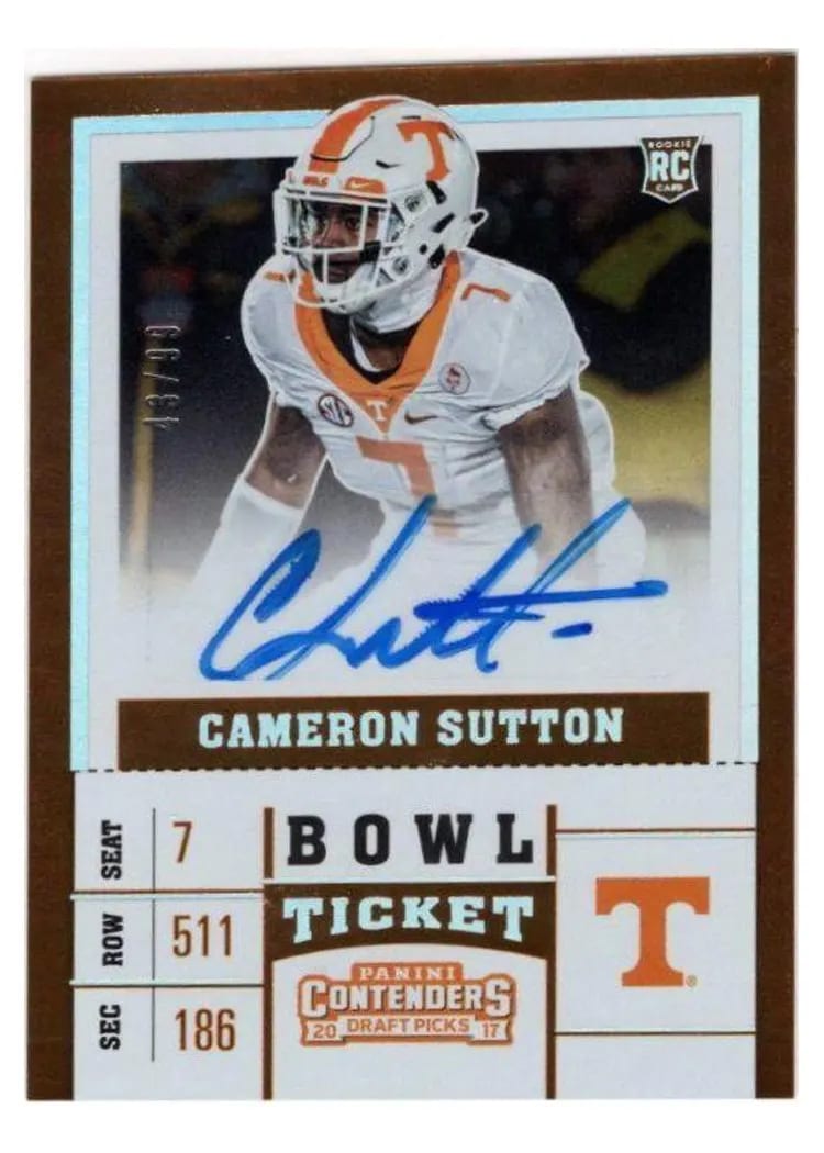 2017 Panini Contenders Draft Picks Cameron Sutton #208 card