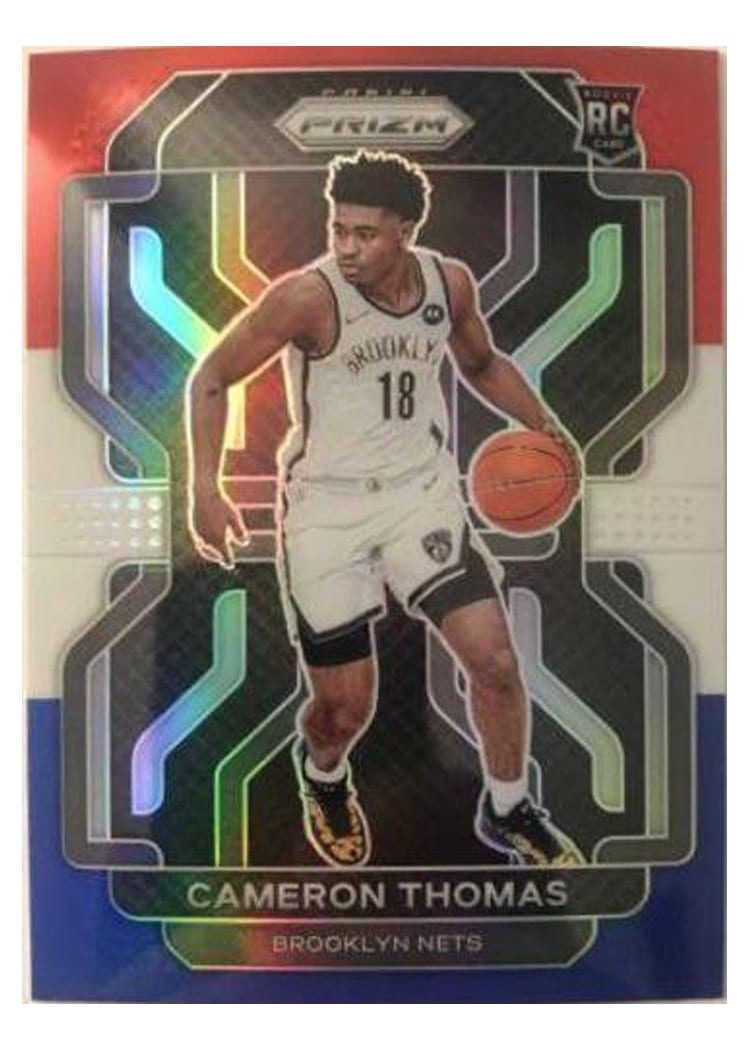 2021-22 Panini Prizm Base Set Cameron Thomas Blue Shimmer #297 card